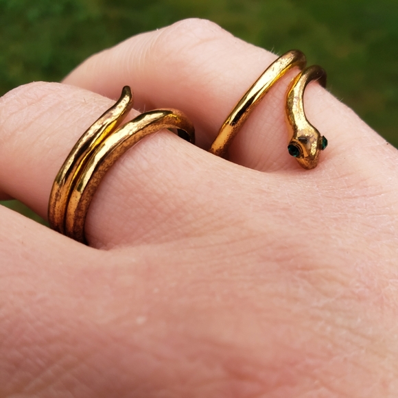 Vintage Gold Snake Two Finger Ring